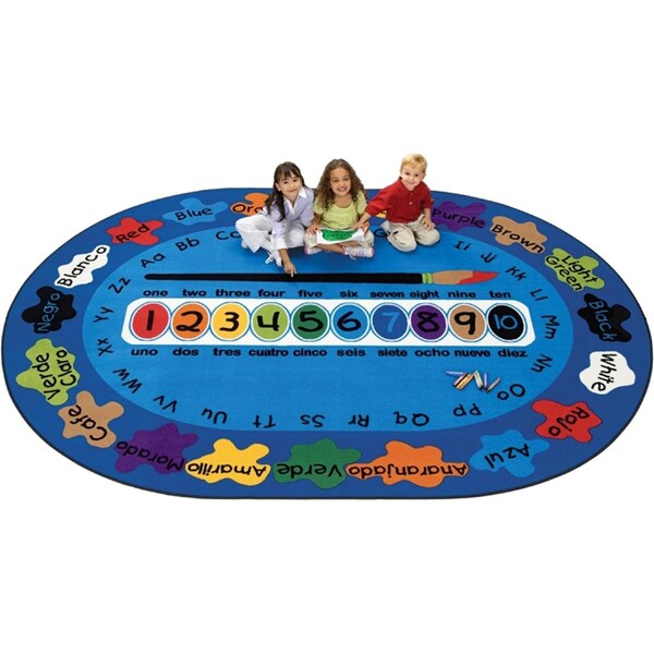 Carpets For Kids Carpets For Kids 5316 Bilingual Paint by Numero 8.25 ft. x 11.67 ft. Oval Carpet 5316 - main